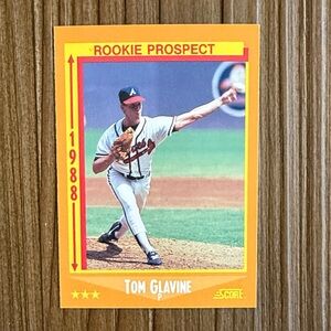 1988 TOM GLAVINE Score baseball card #638
“Rookie Prospect” card